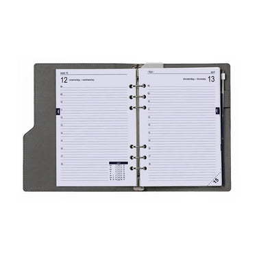 6401-26 210 x 144 mm A5 Planner Organizer Refills Daily EN NL (a bit rust on the ringbinder!) + Storage Folder 2026